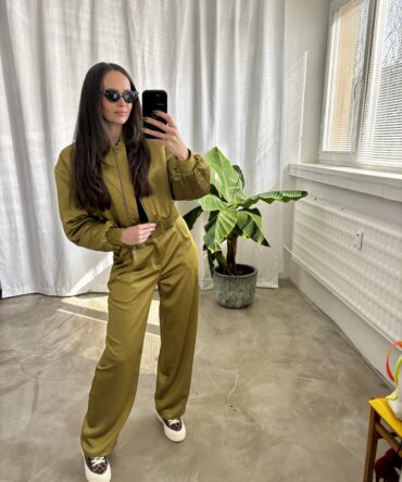 Saténový prémium komplet - zelený