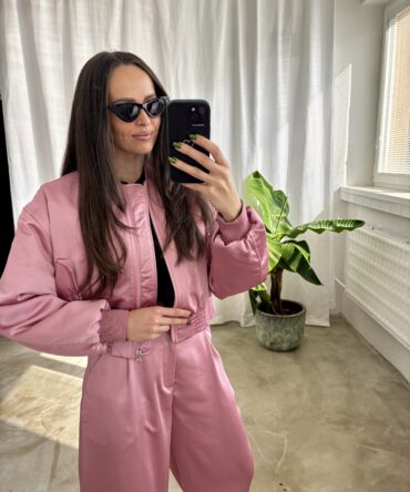 Saténový prémium komplet - ružový